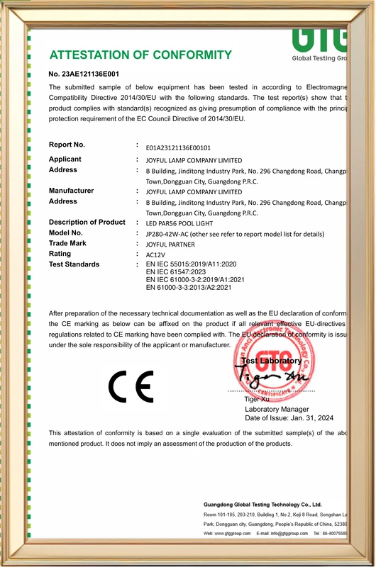 Certification 23AE121136E001_CE-EMC.